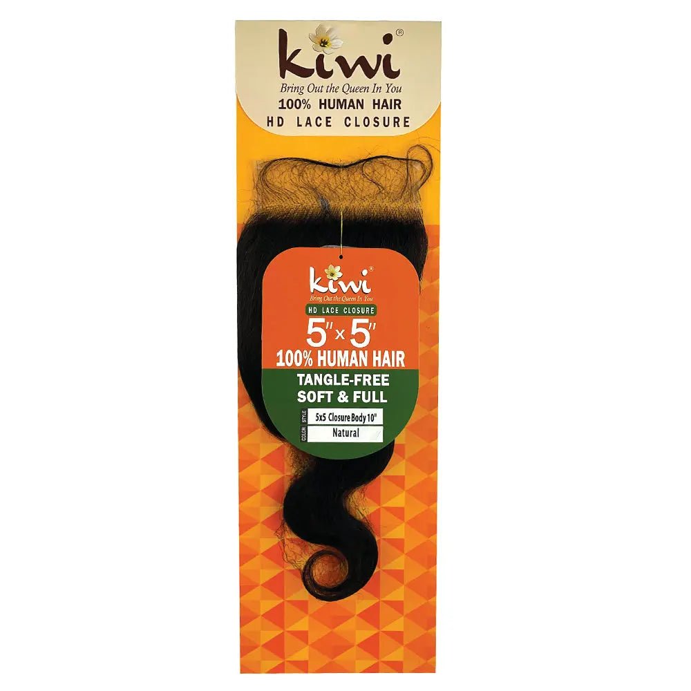 KIWI® 100% Human Hair HD Lace Closure – Straight & Body Wave | 2×6 4×4 4×5 5×5 13×4 Sizes KIWI