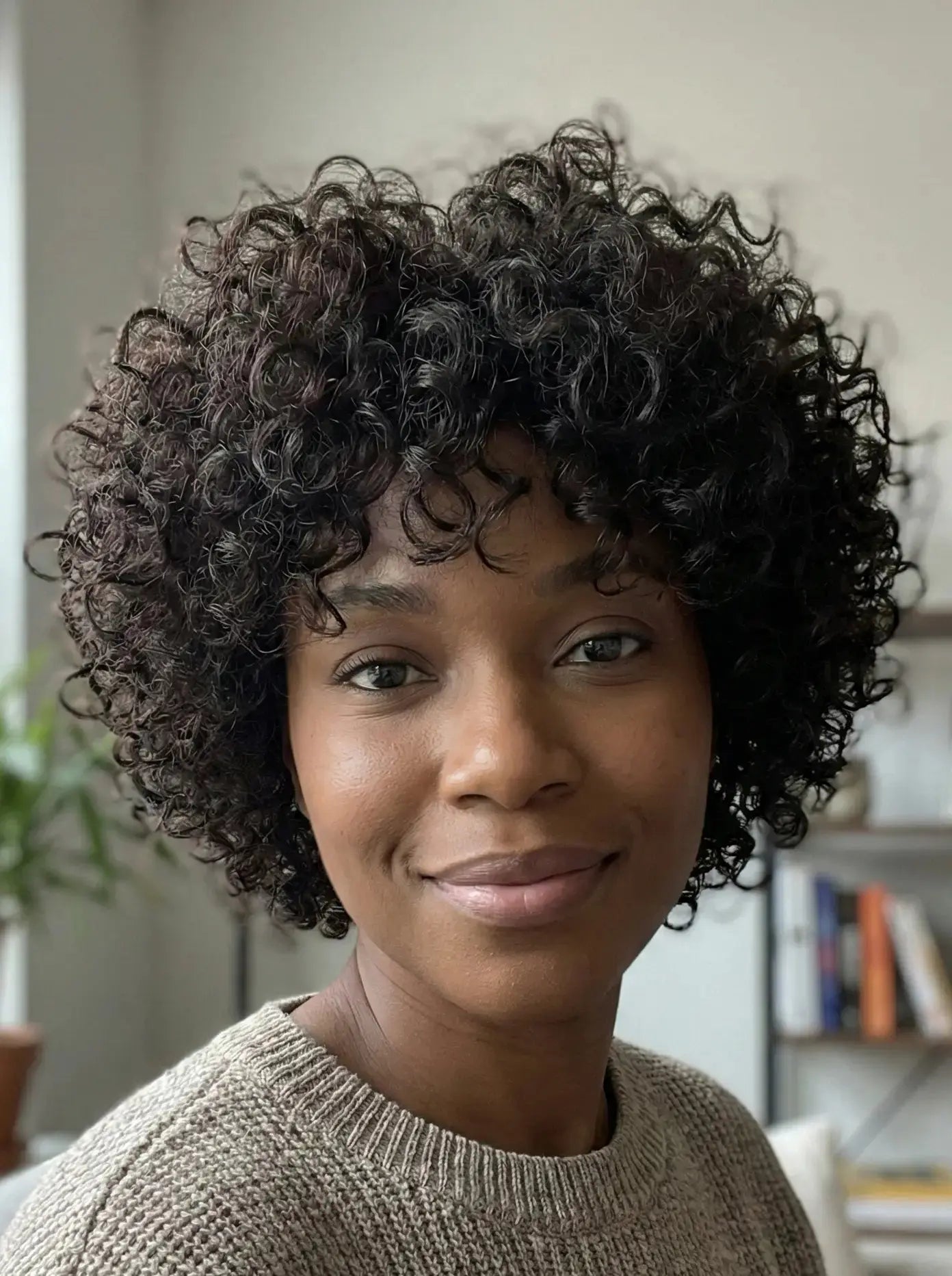 Easy-Go Short Jerry Curl Afro Pixie Wig with Bangs KIWI HAIR BEAUTY