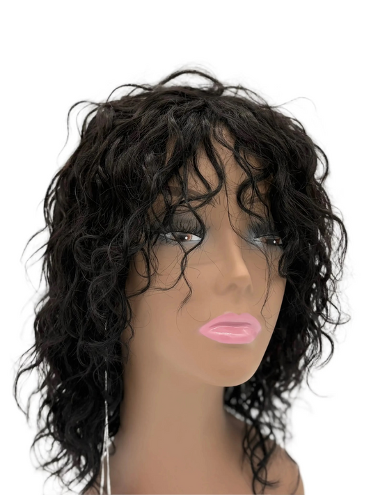 Easy-Go Water Wave Curly Wig with Bangs KIWI HAIR BEAUTY