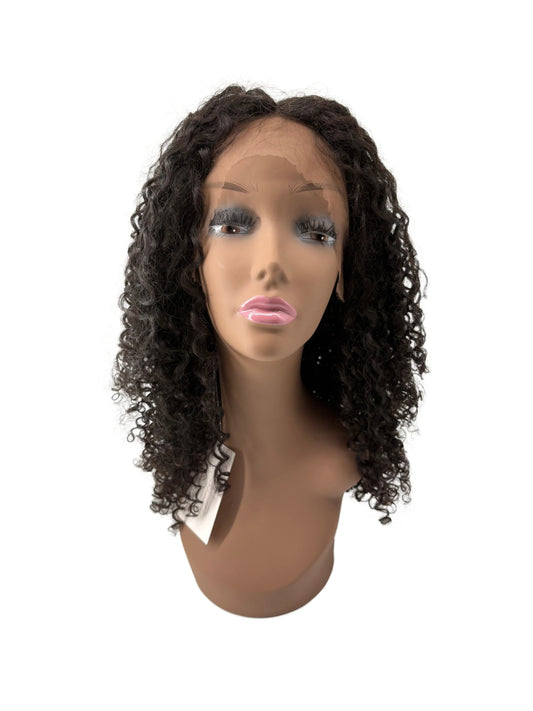 Shoulder-Length Jerry Curly Lace Wig – Natural Curly Human Hair Look KIWI HAIR BEAUTY