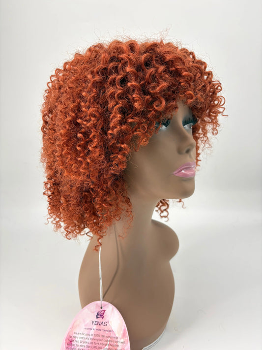 Easy-Go Short Jerry Curly Wig – 350 Copper Red KIWI HAIR BEAUTY