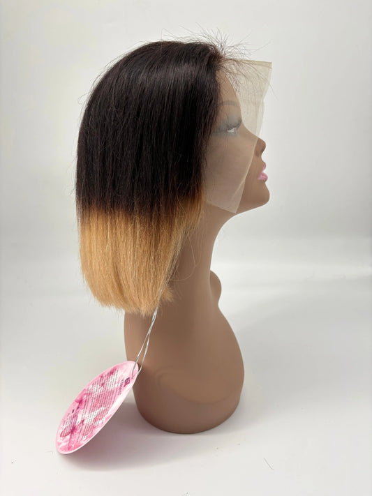 Ombre Lace Front Bob Wig – T1B/27 Natural Black & Honey Blonde – 10” KIWI HAIR BEAUTY
