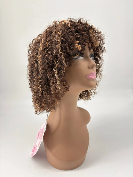 Easy-Go™ Short Jerry Curly Human Hair Wig – C4/27 KIWI HAIR BEAUTY