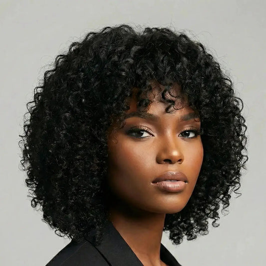 Easy-Go Curly Bob Wig with Bangs KIWI HAIR BEAUTY