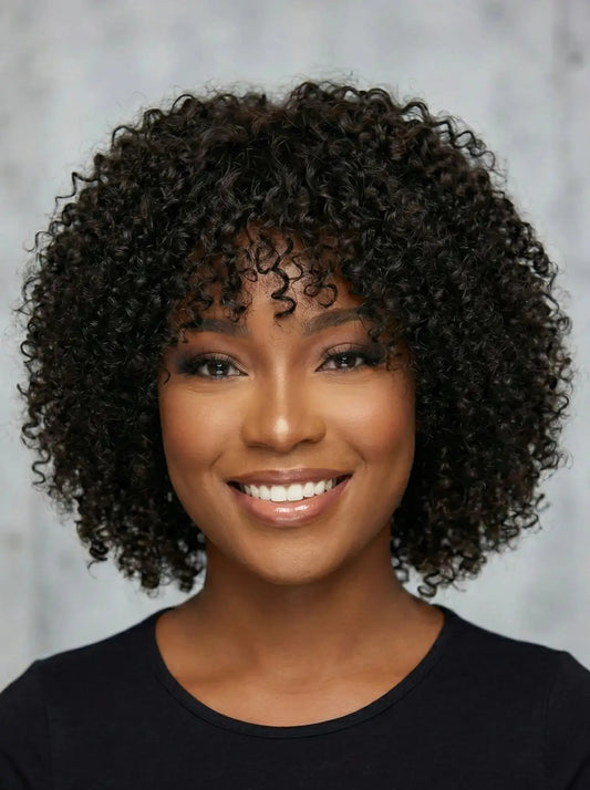 Easy-Go Short Jerry Curly Wig 1B Natural Black