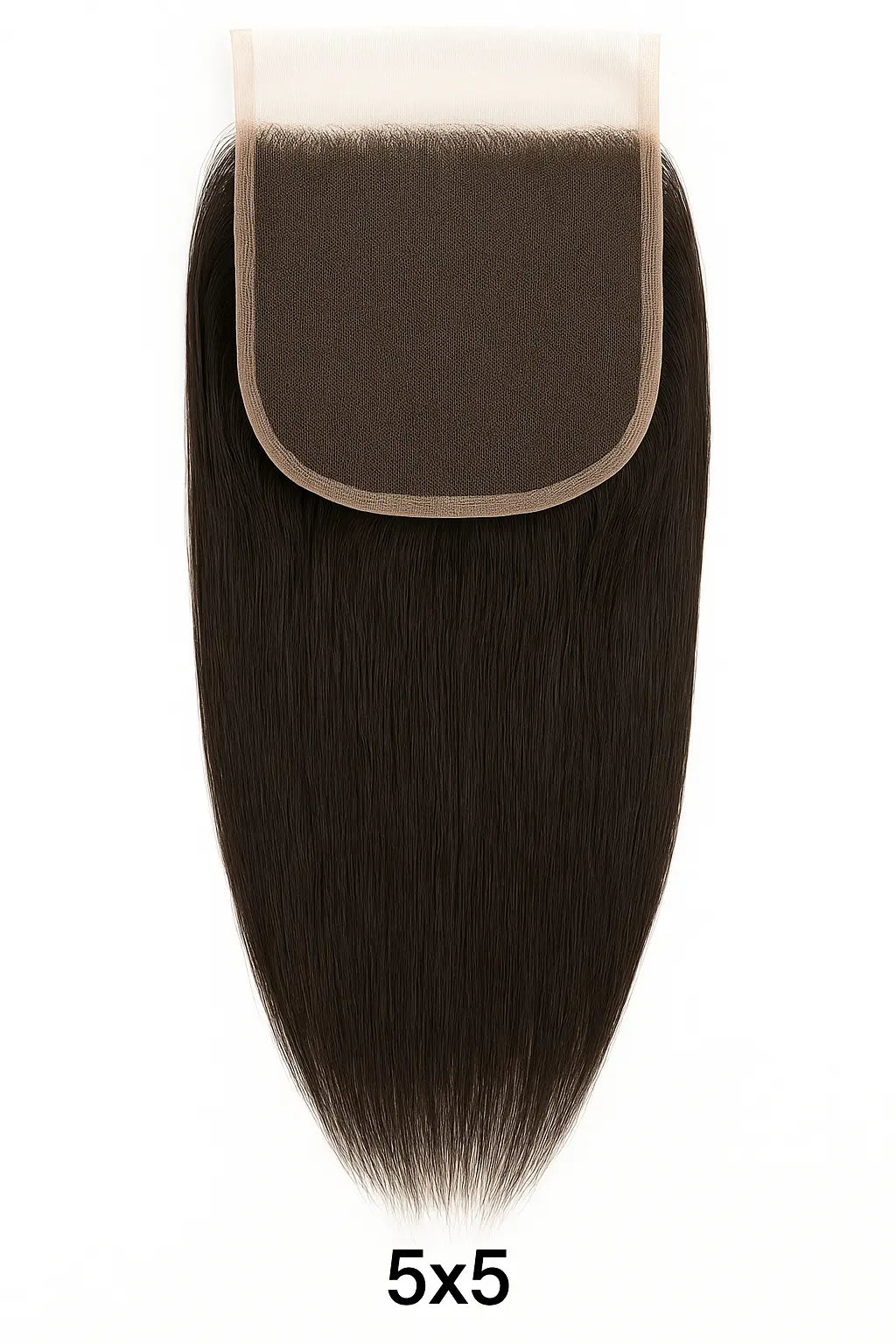 5×5 HD lace closure with straight 100% human hair, transparent scalp melt lace, perfect for natural look sew-in and protective hairstyles.