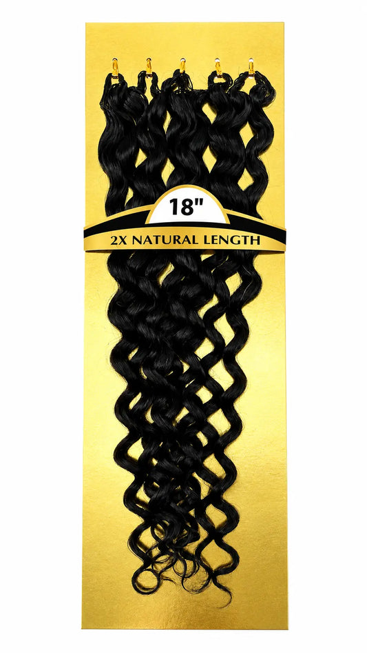 Water Wave crochet human hair in Jet Black