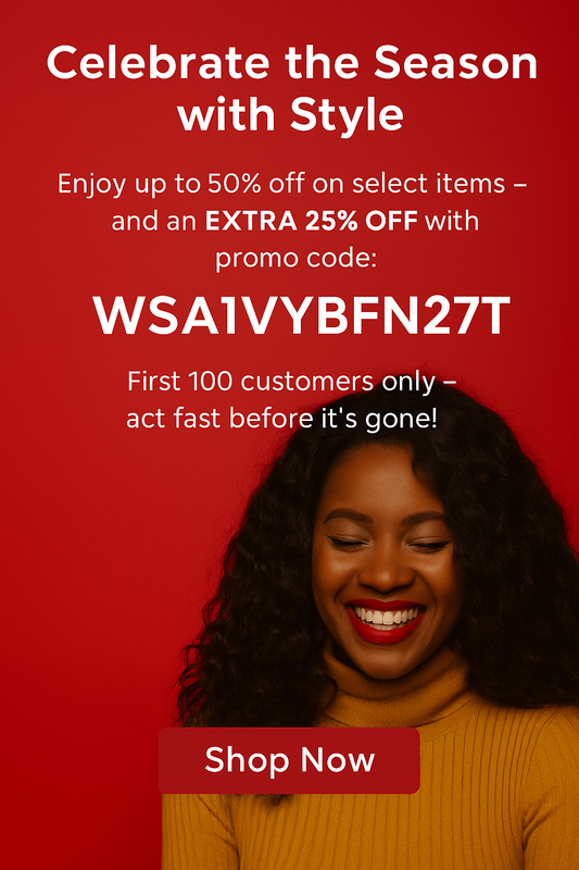 Promotional banner showing African American women with natural hairstyles, promoting KIWI 100% Human Hair Bundles with summer discounts up to 50% and exclusive 25% off code WSA1VYBFN27T, limited to first 100 customers.
