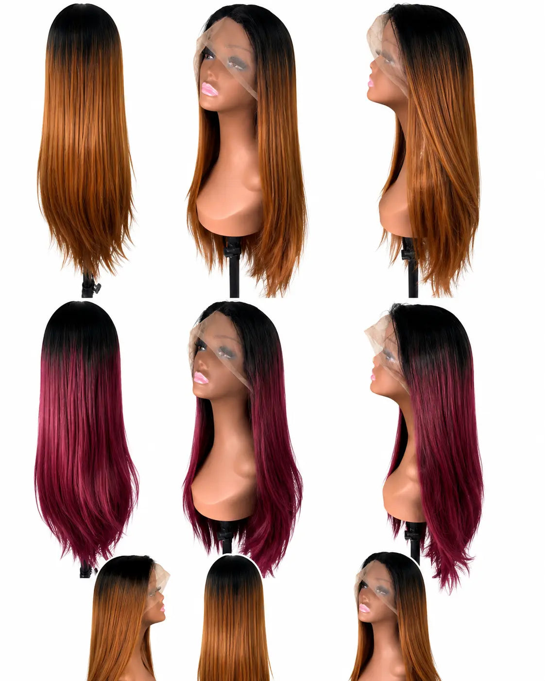 24" Straight Synthetic Lace Front Wig (3 Colors) KIWI HAIR BEAUTY