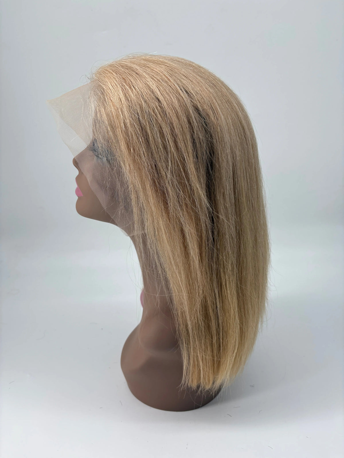 14" Straight Human Hair Wig – Color 27 Honey Blonde KIWI HAIR BEAUTY