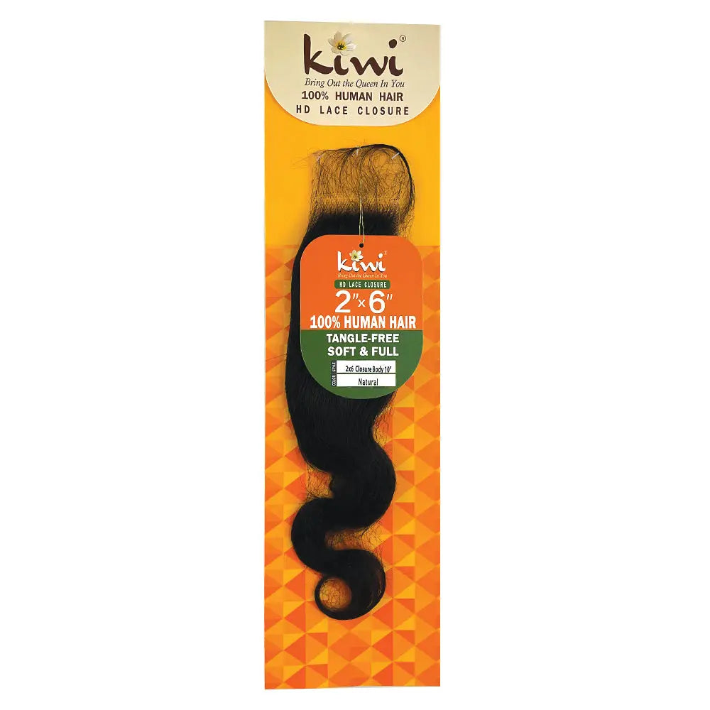 KIWI® 100% Human Hair HD Lace Closure – Straight & Body Wave | 2×6 4×4 4×5 5×5 13×4 Sizes KIWI