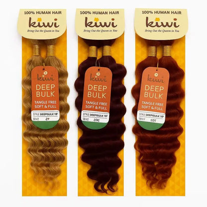 Deep Wave Bulk Human Hair for Braiding – Natural Bohemian Curls KIWI