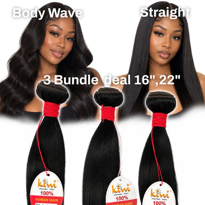 KIWI® Season Red 3 & 4 Bundle Deals – Straight & Body Wave | 16" & 22" KIWI HAIR BEAUTY