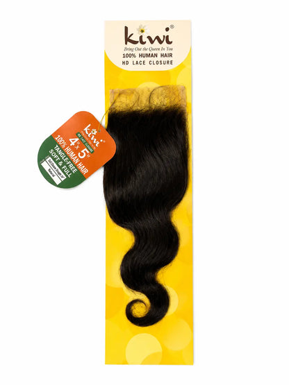 KIWI® 4×5 HD Lace Closure – Straight, Body Wave & Deep Wave Human Hair KIWI HAIR BEAUTY