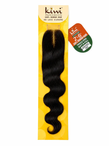 KIWI® 2×6 HD Lace Closure – Straight, Body Wave & Deep Wave Human Hair KIWI HAIR BEAUTY