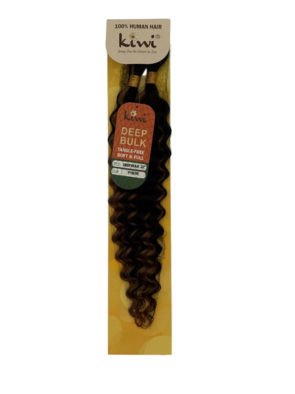 KIWI Deep Wave Bulk Human Hair for Braiding – Natural Bohemian Curls KIWI
