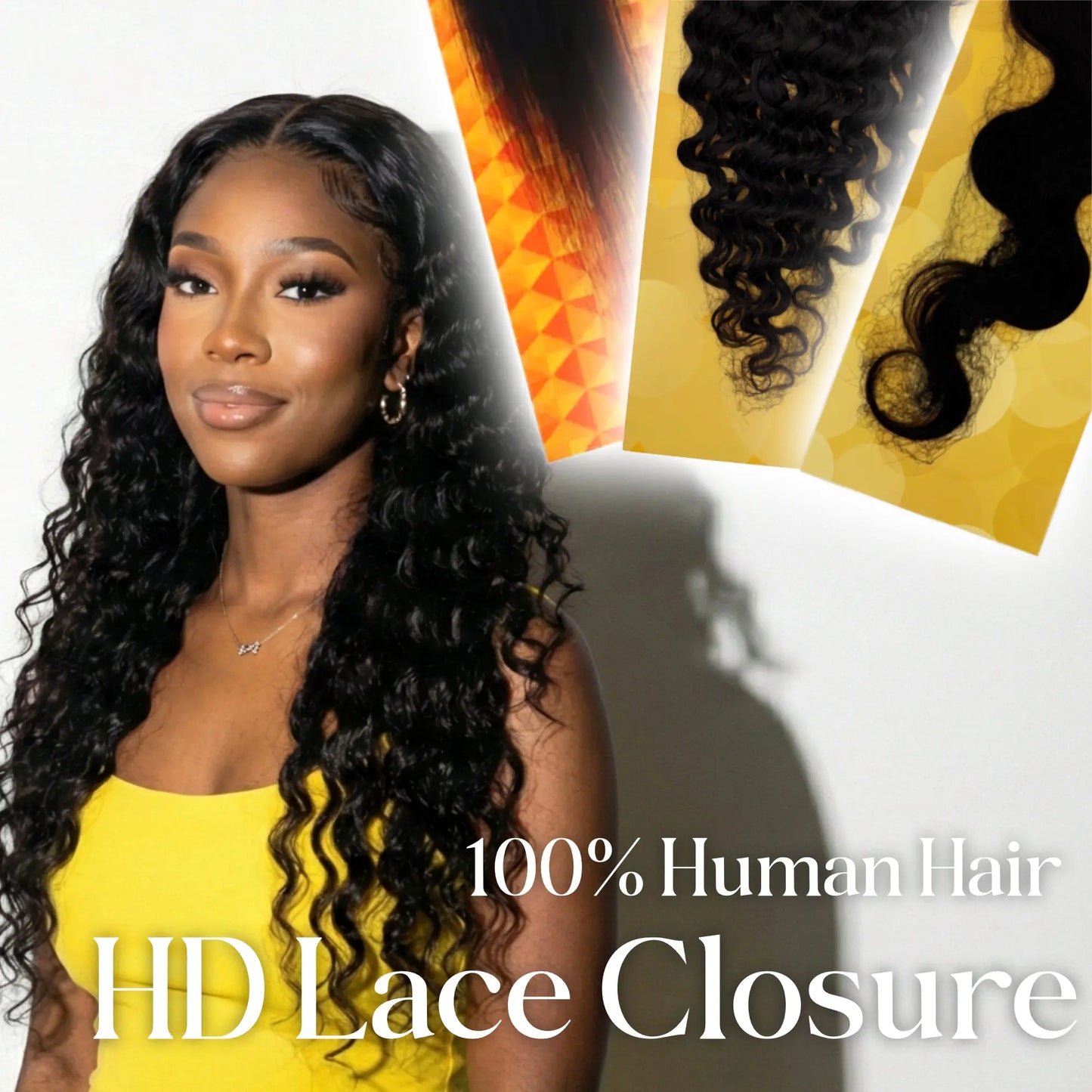 KIWI® 100% Human Hair HD Lace Closure – Straight & Body Wave | 2×6 4×4 4×5 5×5 13×4 Sizes KIWI