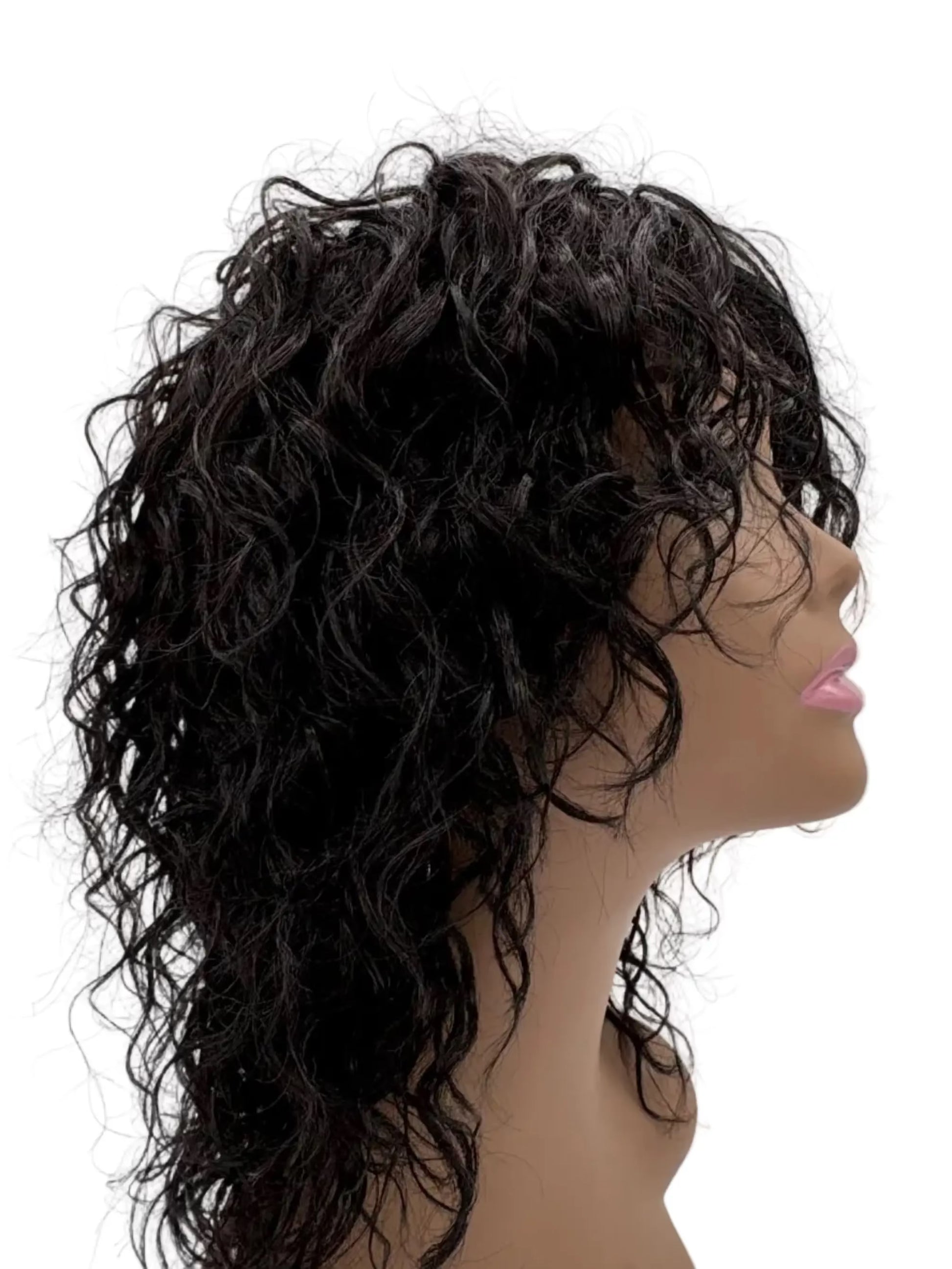 Easy-Go Water Wave Curly Wig with Bangs KIWI HAIR BEAUTY