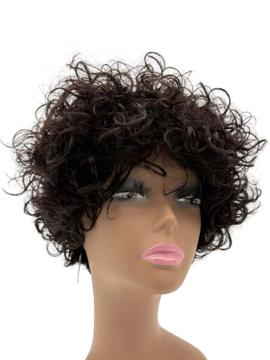 Easy-Go Short Jerry Curl Afro Pixie Wig with Bangs KIWI HAIR BEAUTY