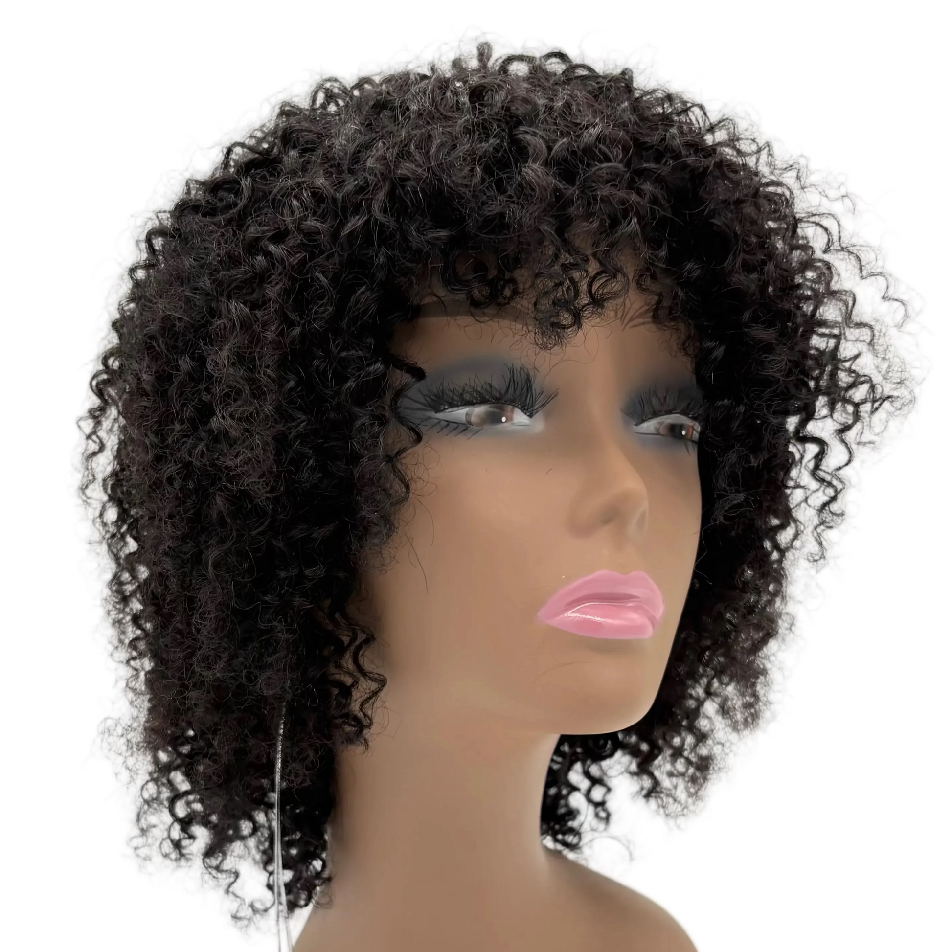 Medium curly bob wig front view