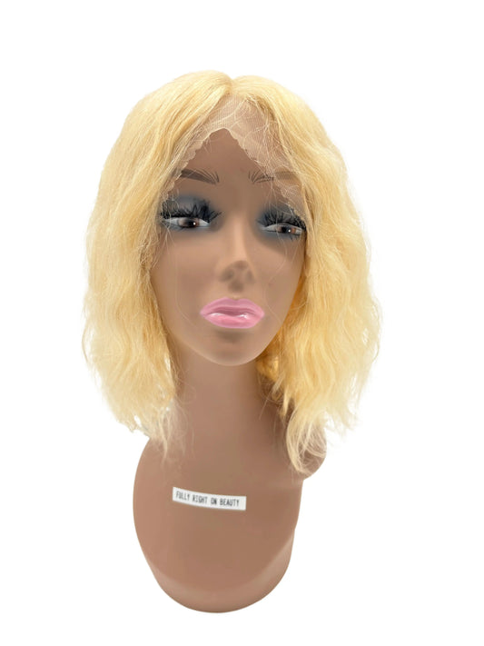 Blonde Loose Wave Bob Human Hair Lace Frontal Wig KIWI HAIR BEAUTY