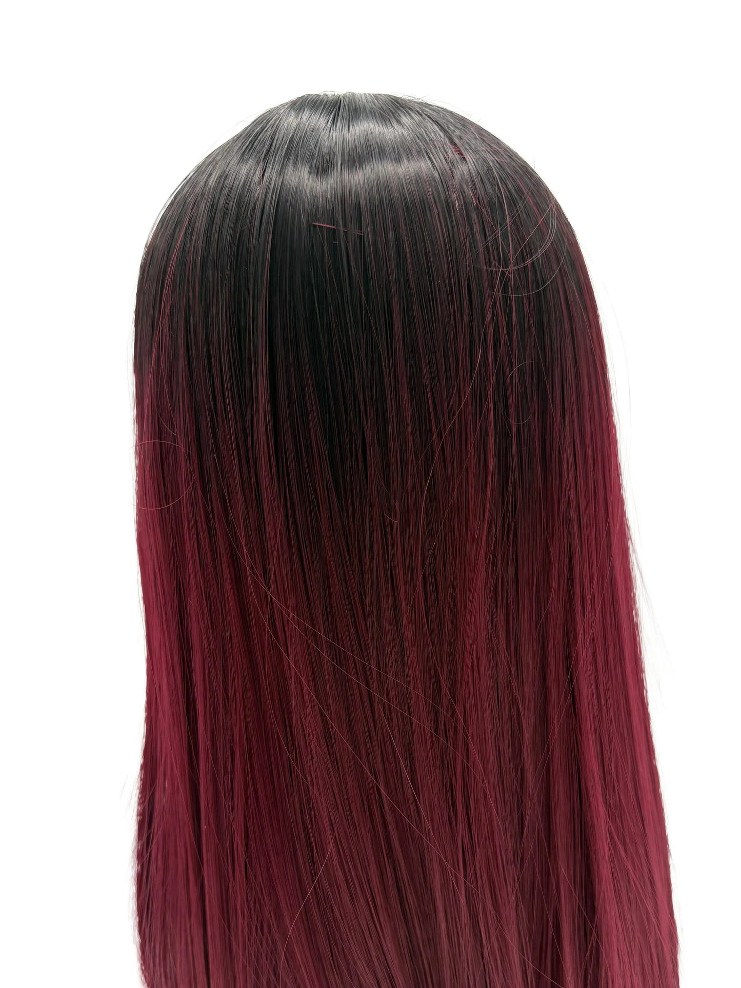 24” T1B/Red Synthetic Lace Frontal Wig KIWI HAIR BEAUTY
