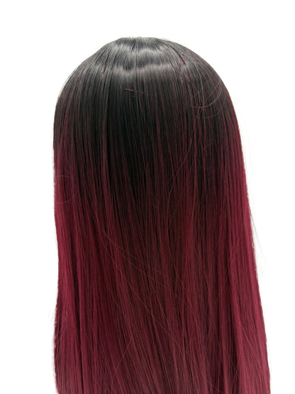 24” T1B/Red Synthetic Lace Frontal Wig KIWI HAIR BEAUTY