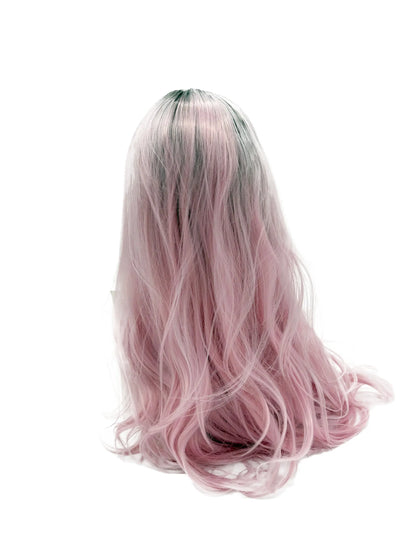 24" T1B/Pink Synthetic Lace Frontal Wig
