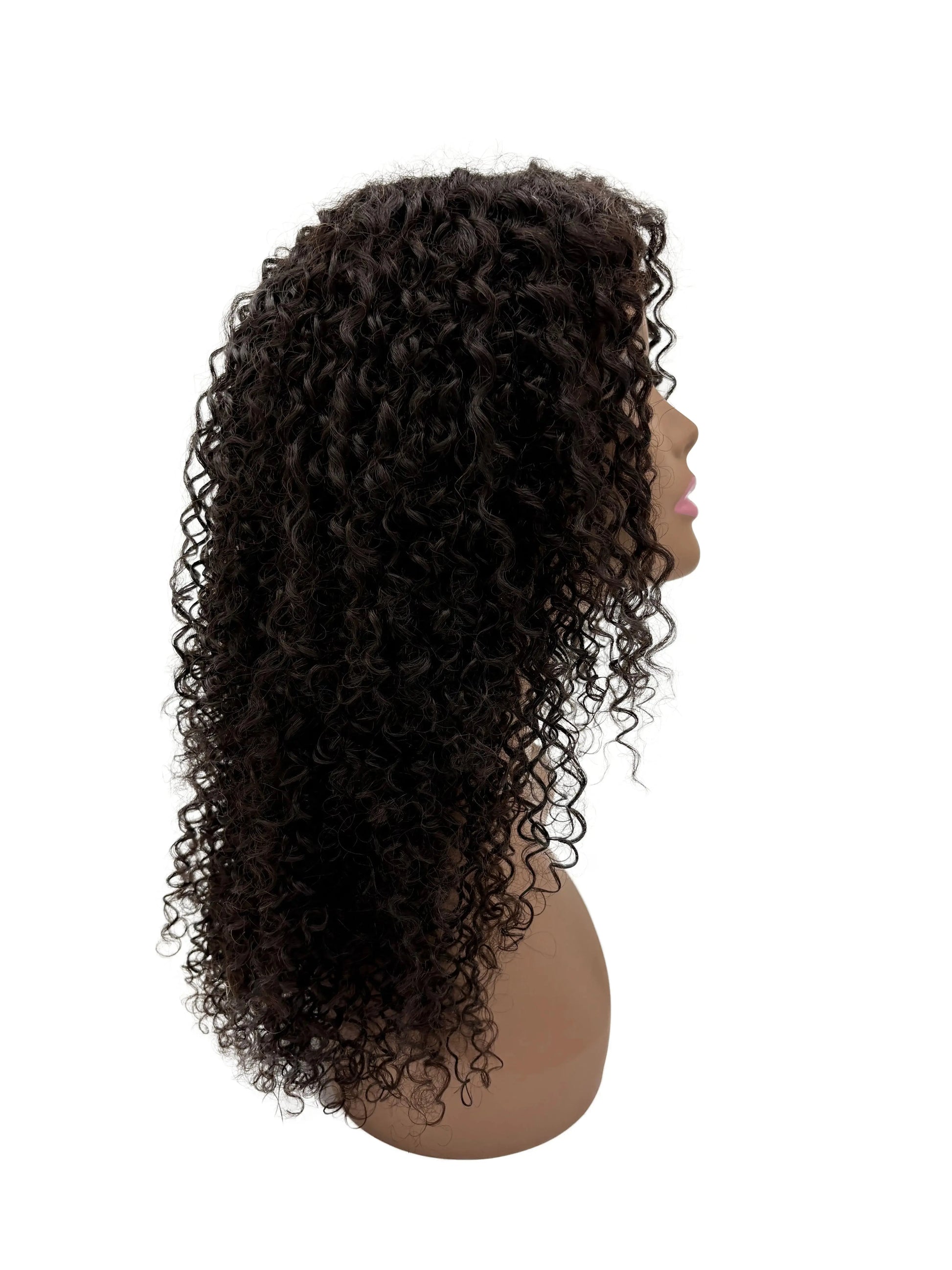 Shoulder-Length Kinky Curly Wig – Natural Curly Human Hair Look KIWI HAIR BEAUTY