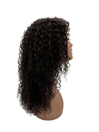 Shoulder-Length Kinky Curly Wig – Natural Curly Human Hair Look KIWI HAIR BEAUTY