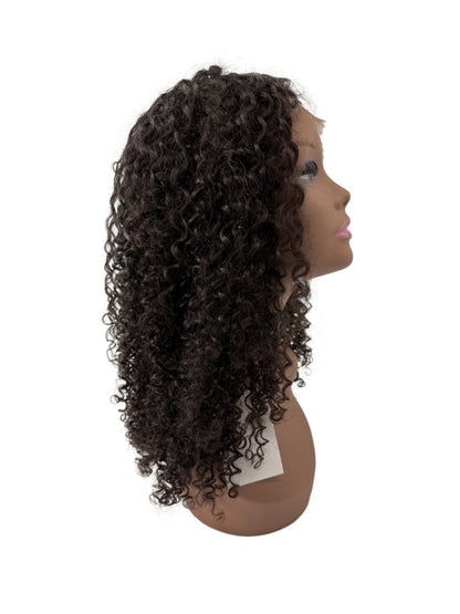Shoulder-Length Jerry Curly Lace Wig – Natural Curly Human Hair Look KIWI HAIR BEAUTY