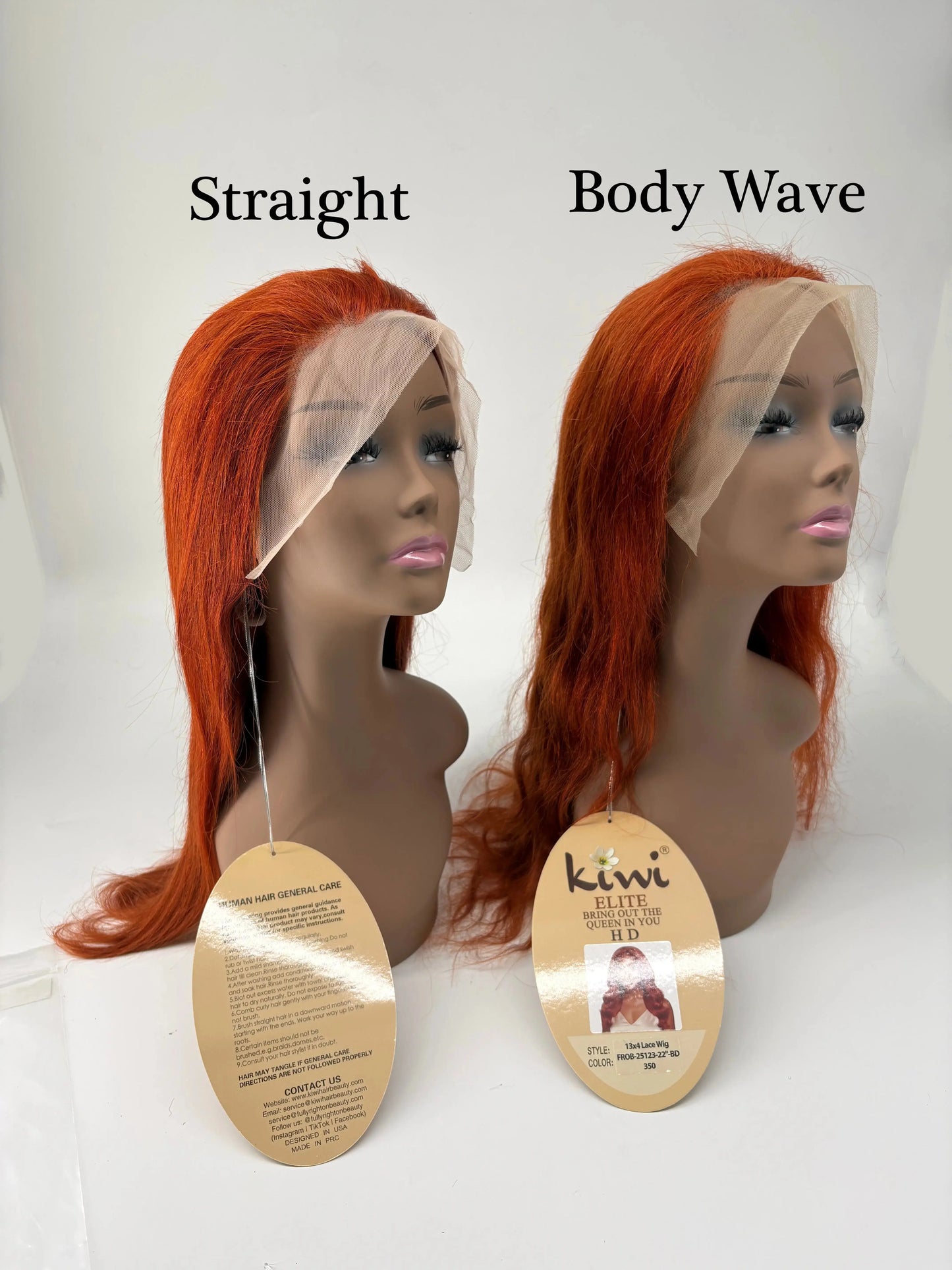 KIWI® 350 Copper Red 13×4 Lace Front Wig | Straight & Body Wave KIWI HAIR BEAUTY