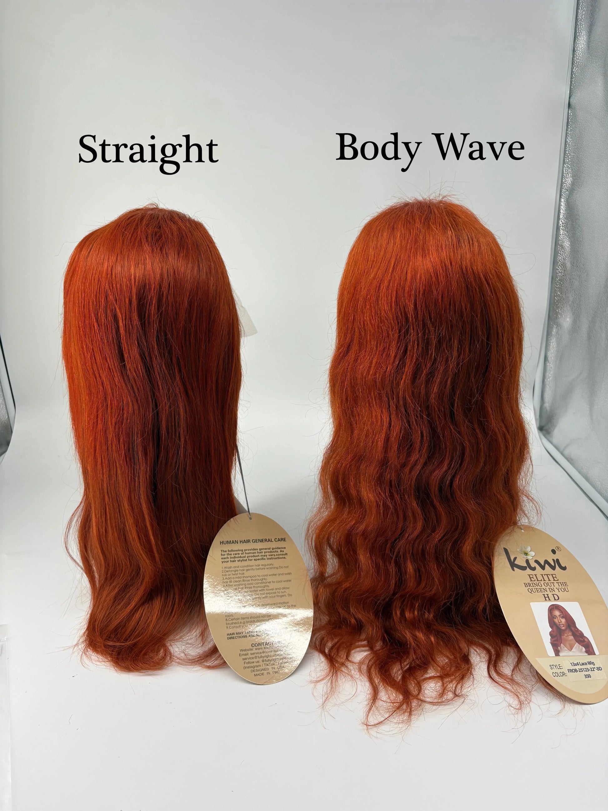 KIWI® 350 Copper Red 13×4 Lace Front Wig | Straight & Body Wave KIWI HAIR BEAUTY