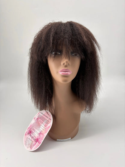 Easy-Go Kinky Straight Wig with Bangs KIWI HAIR BEAUTY