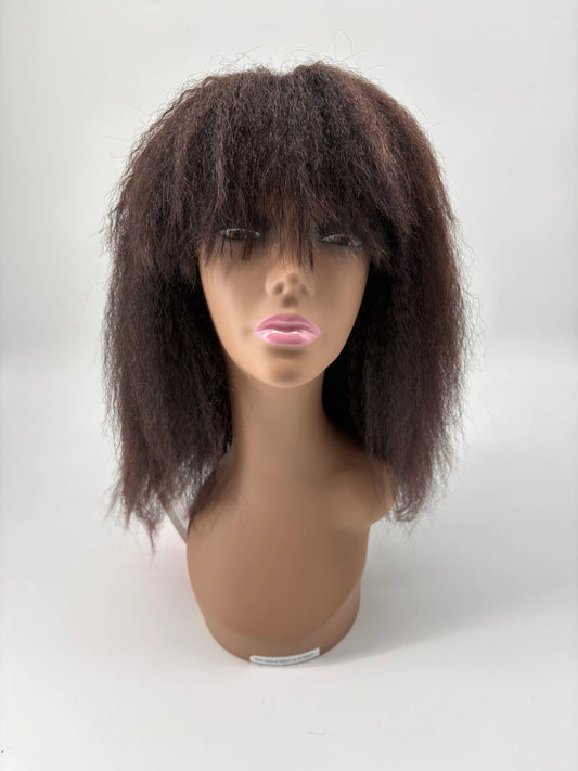 Easy-Go Kinky Straight Wig with Bangs KIWI HAIR BEAUTY