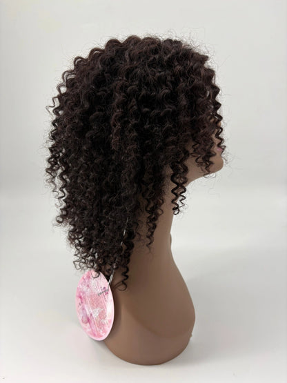 Easy Go™ Bang Wig | M-Part Lace Curly Wig – 12" Human Hair KIWI HAIR BEAUTY