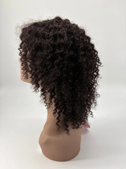 Easy Go™ Bang Wig | M-Part Lace Curly Wig – 12" Human Hair KIWI HAIR BEAUTY