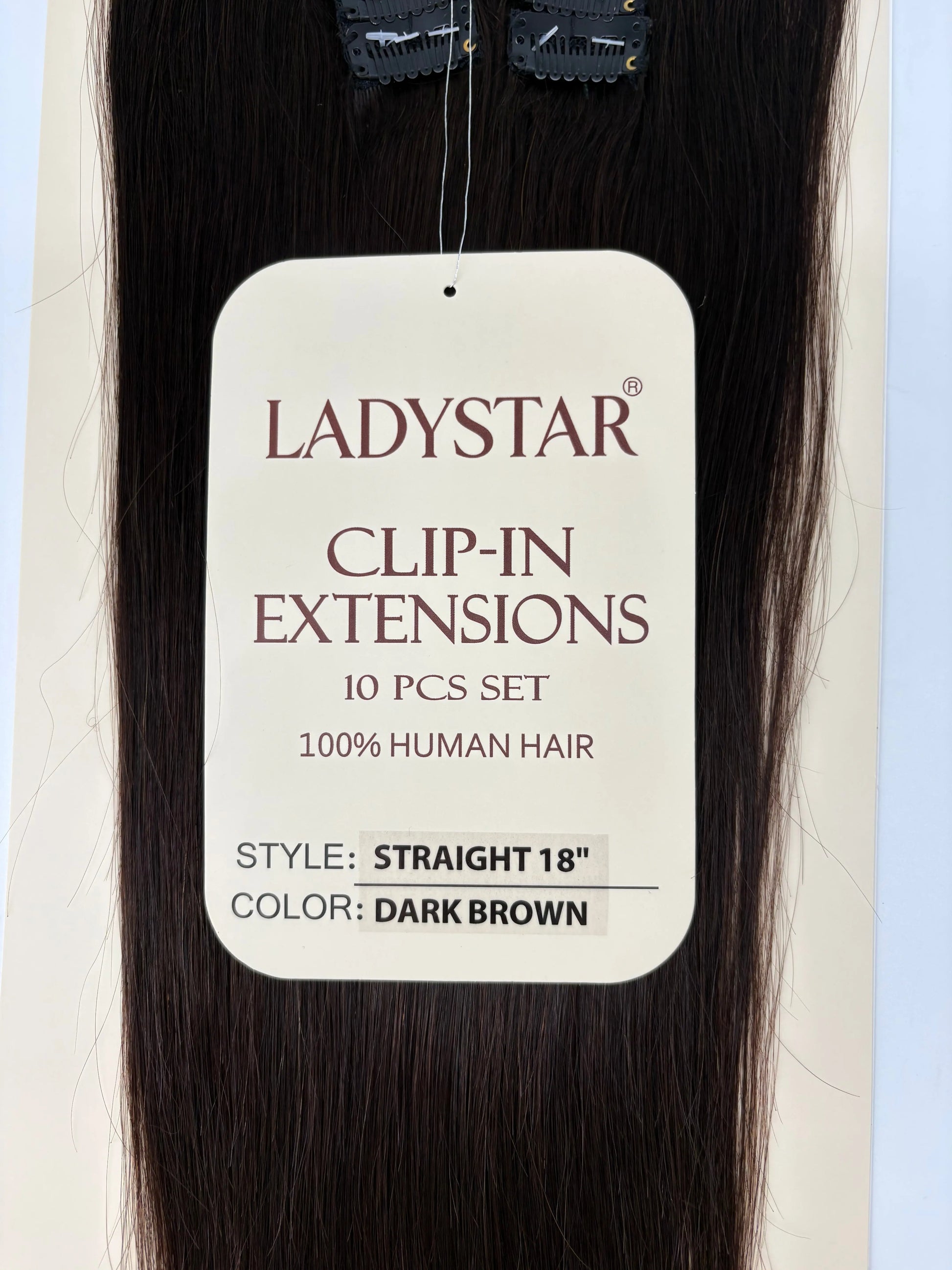 LADYSTAR® 10 Pcs Clip-In Hair Extensions | Human Hair Extensions for Length & Volume LADYSTAR