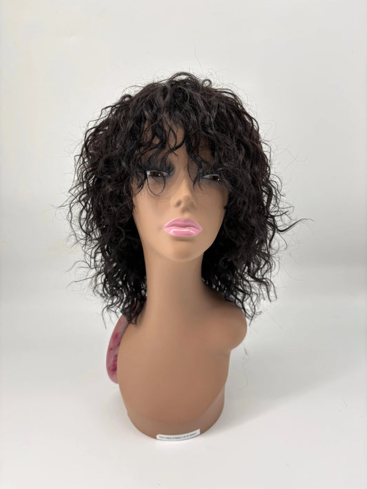 Easy-Go Water Wave Curly Wig with Bangs KIWI HAIR BEAUTY