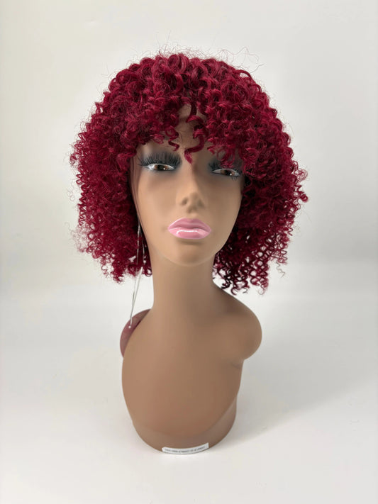 Easy-Go Short Jerry Curly Wig – 425 Burgundy Brown KIWI HAIR BEAUTY
