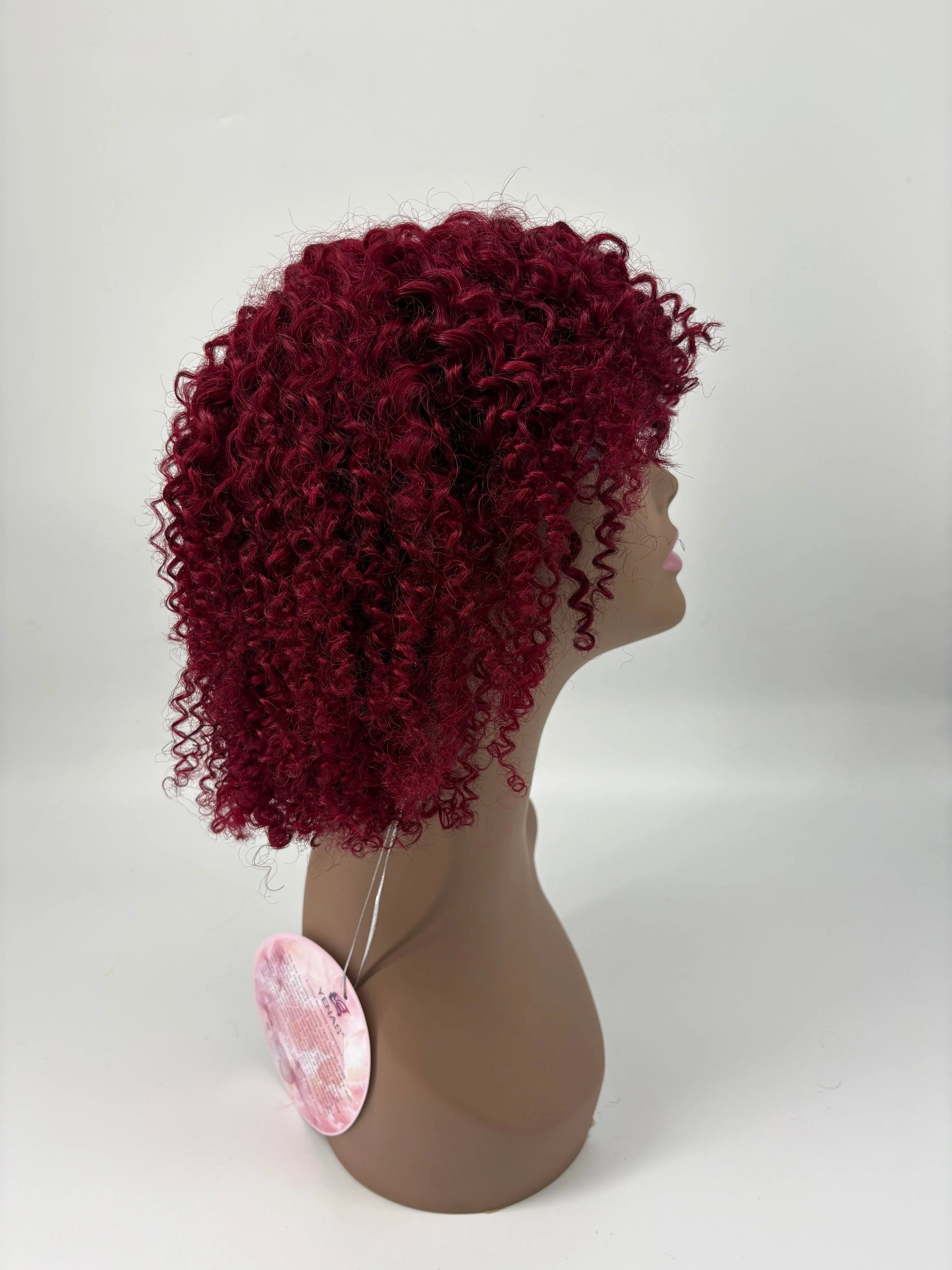Easy-Go Short Jerry Curly Wig – 425 Burgundy Brown KIWI HAIR BEAUTY