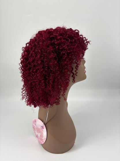 Easy-Go Short Jerry Curly Wig – 425 Burgundy Brown KIWI HAIR BEAUTY