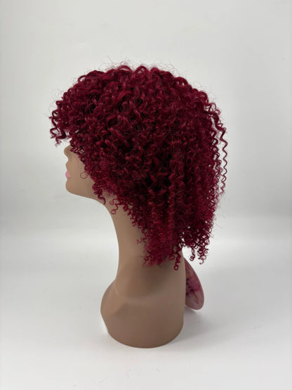 Easy-Go Short Jerry Curly Wig – 425 Burgundy Brown KIWI HAIR BEAUTY
