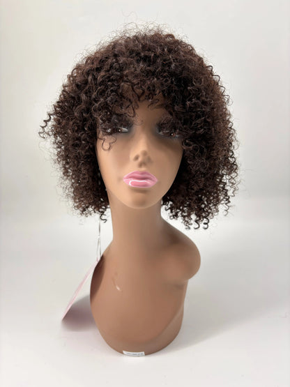 Easy-Go Short Jerry Curly Wig – 2 Natural Brown KIWI HAIR BEAUTY