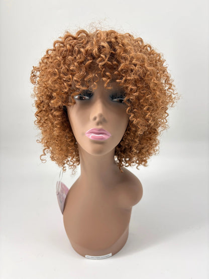 Easy-Go Short Jerry Curly Wig – 30 Auburn Brown KIWI HAIR BEAUTY