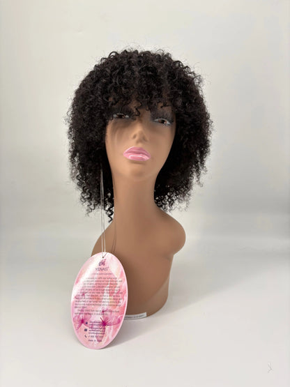 Easy-Go Medium Curly Bob Wig with Bangs KIWI HAIR BEAUTY