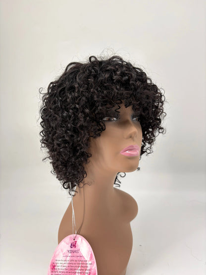 Easy-Go Short Curly Bob Wig with Bangs KIWI HAIR BEAUTY