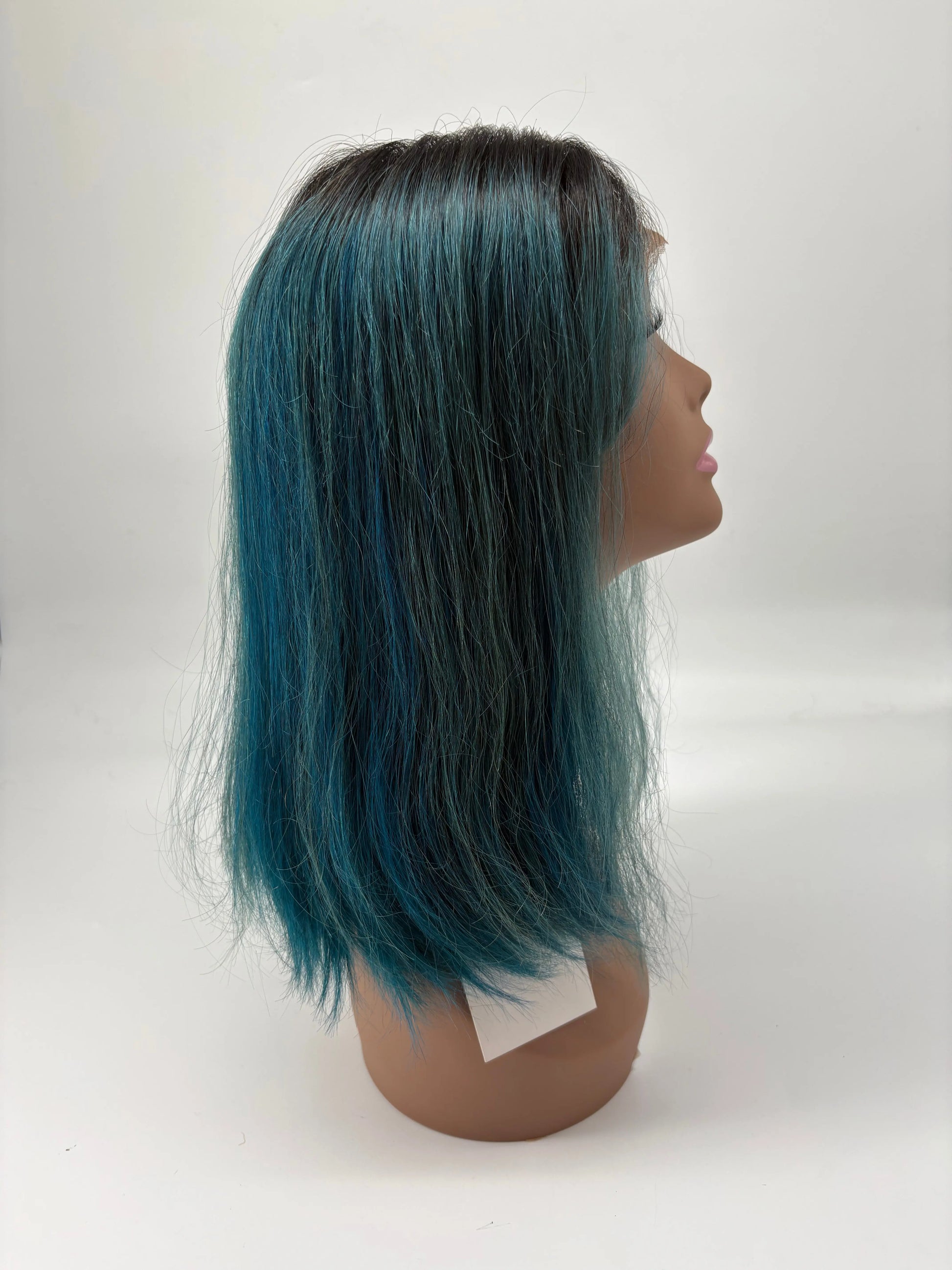 Ombre Lace Front Bob Wig – Blue-Green – 10” KIWI HAIR BEAUTY