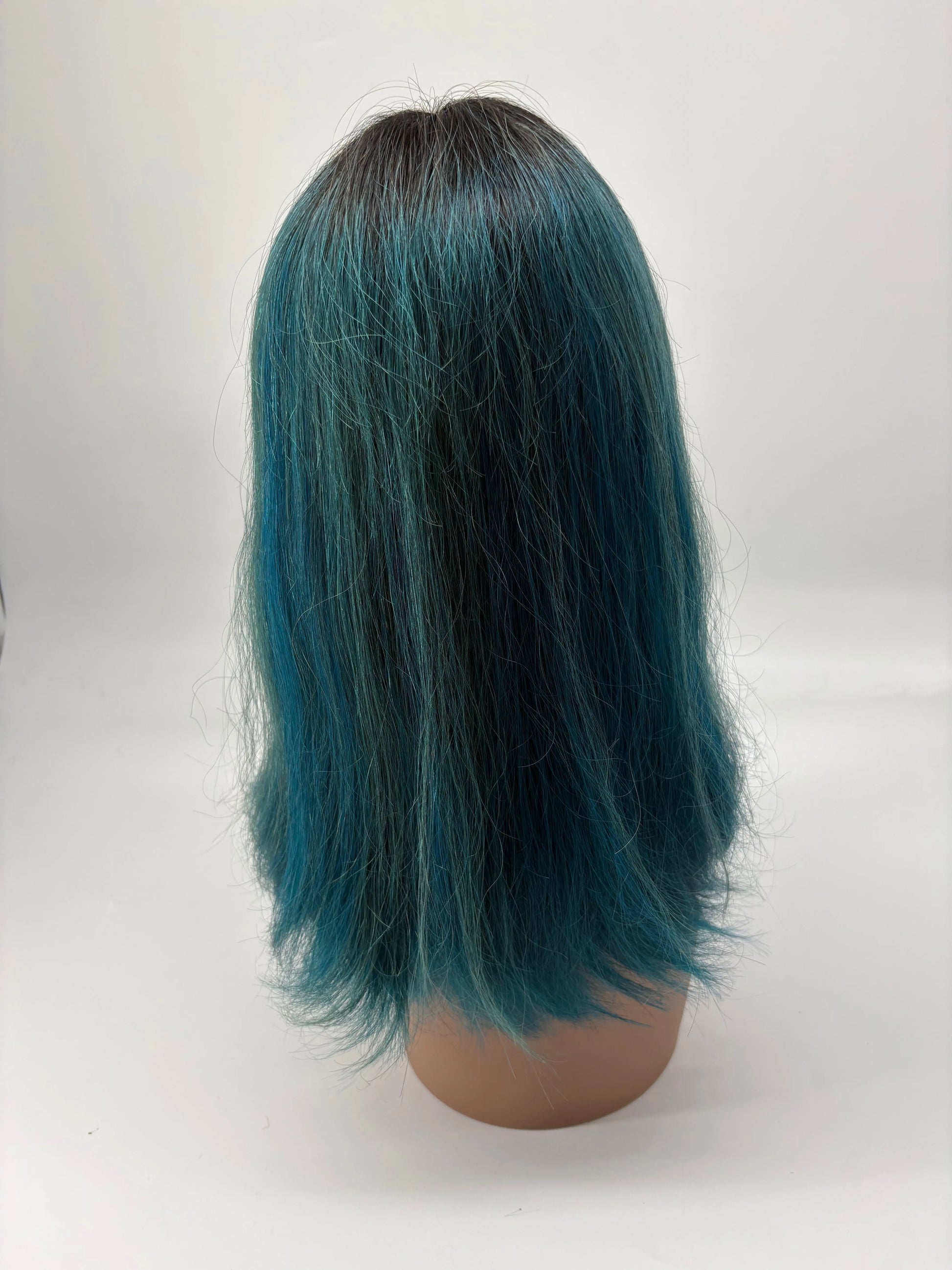 Ombre Lace Front Bob Wig – Blue-Green – 10” KIWI HAIR BEAUTY