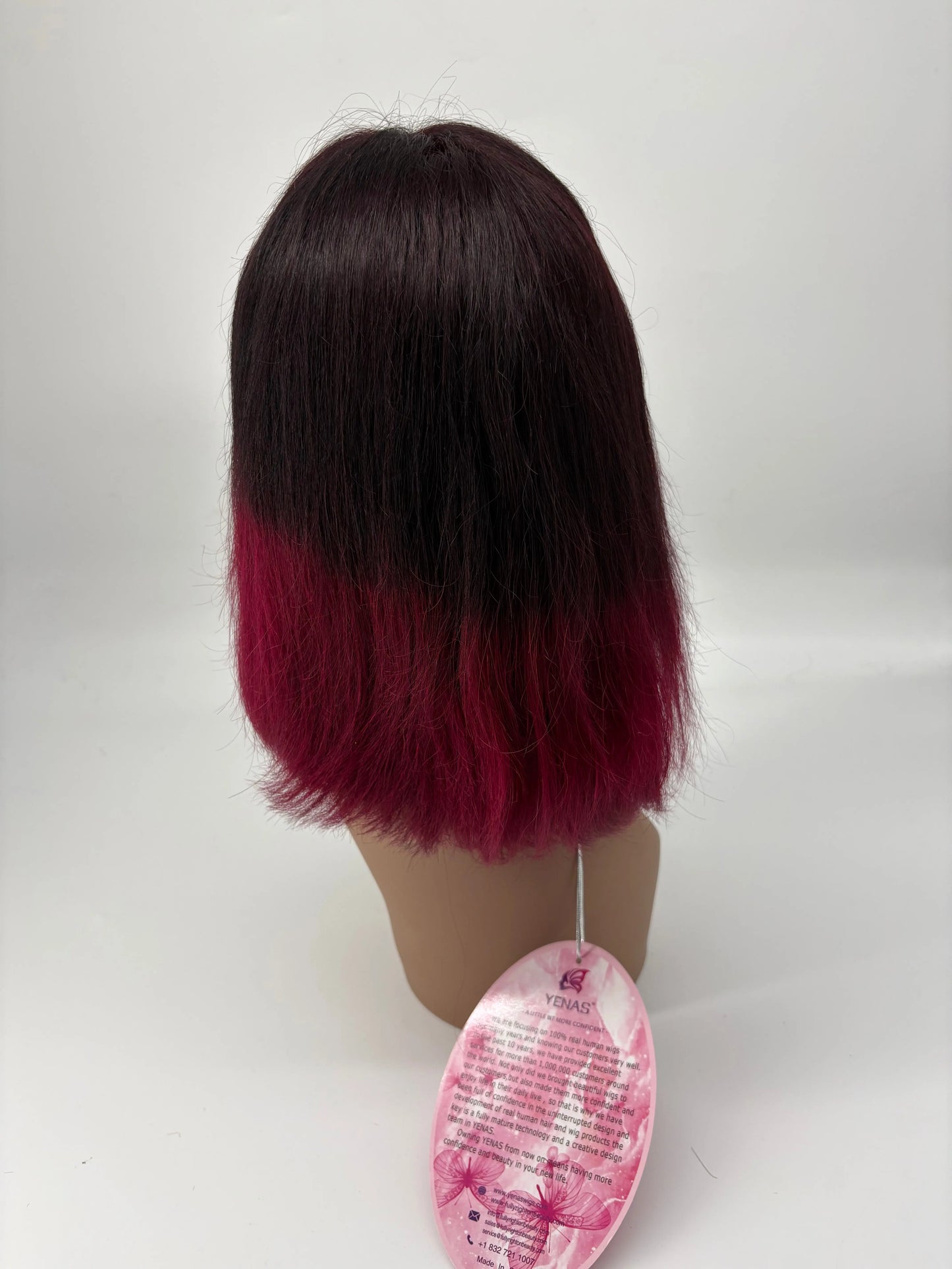 Ombre Lace Front Bob Wig – T1B/Burgundy – 10” KIWI HAIR BEAUTY